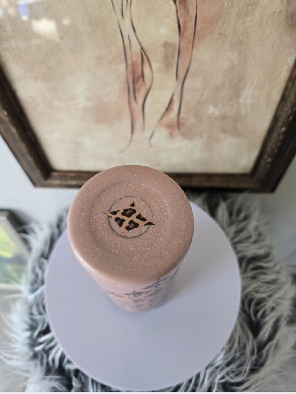 Handmade 20oz Skinny Tumbler Pink Glitter Leopard Print Stainless Steel Cup - Picture 4 of 6